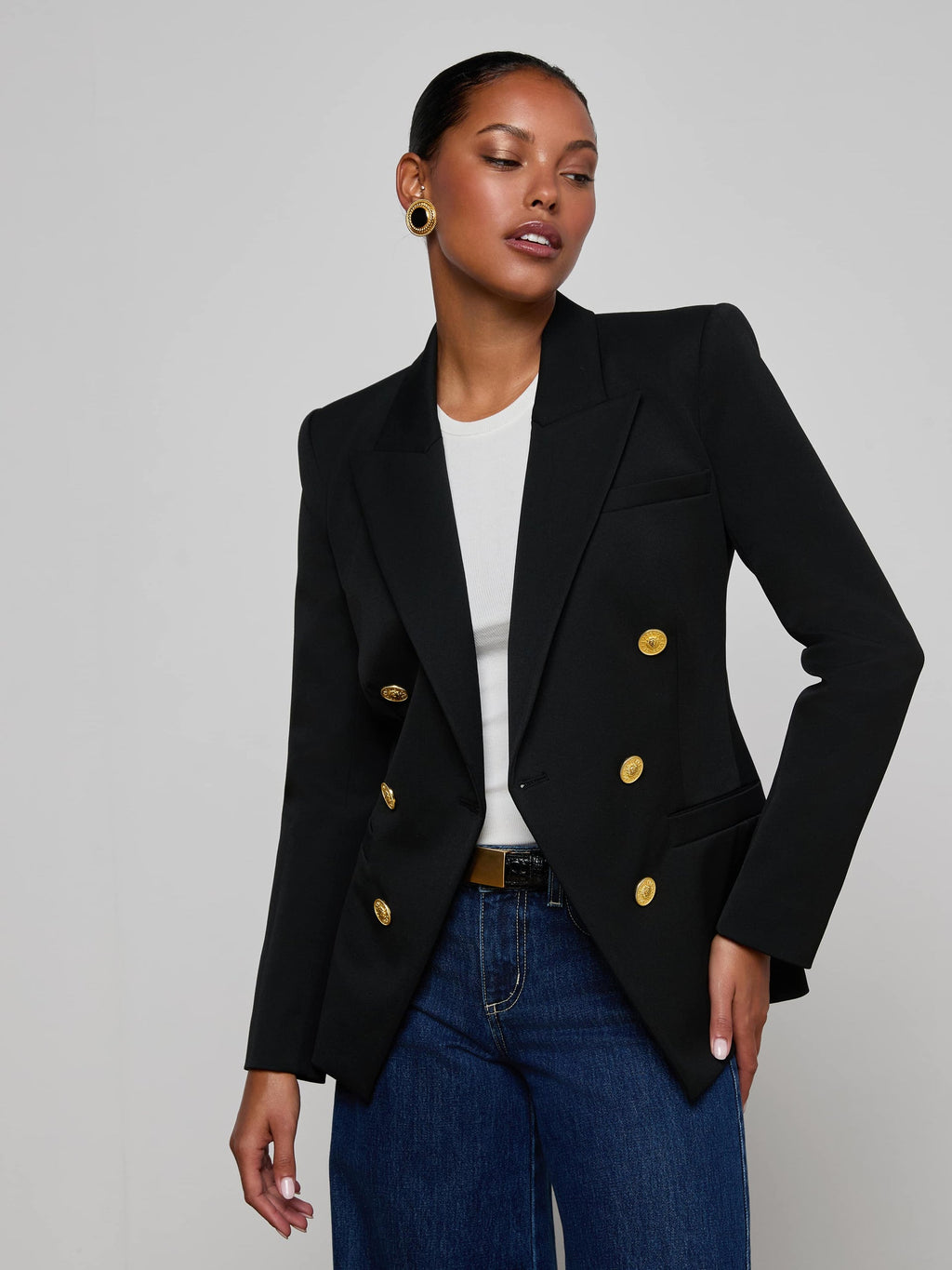 L'AGENCE - Kyomi Breasted Blazer in Black