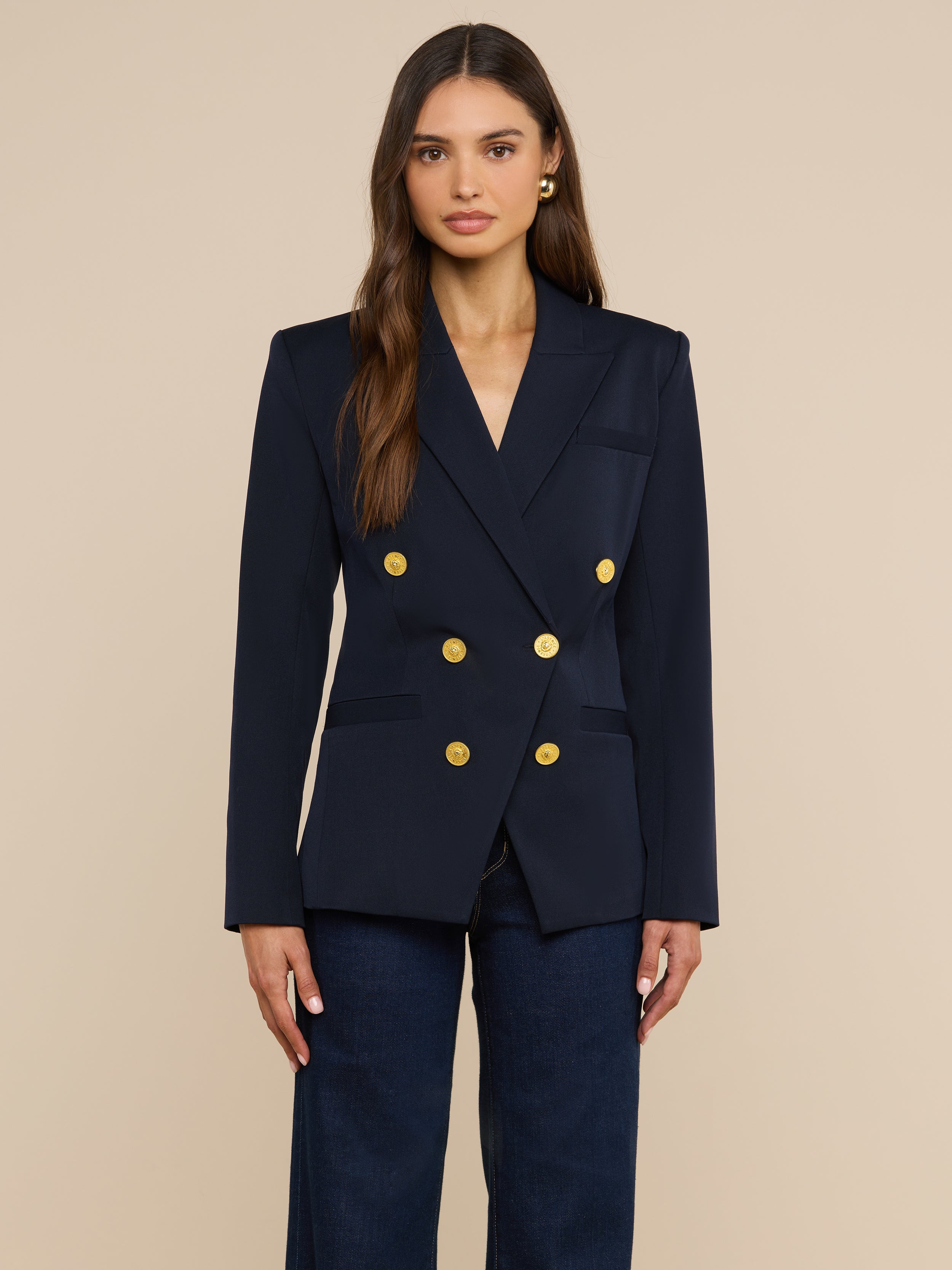 L'AGENCE - Kyomi Breasted Blazer in Midnight
