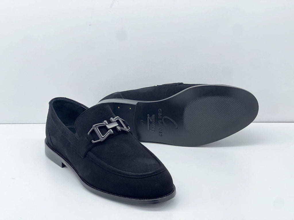 C Collection Men's Suede Loafer - Black